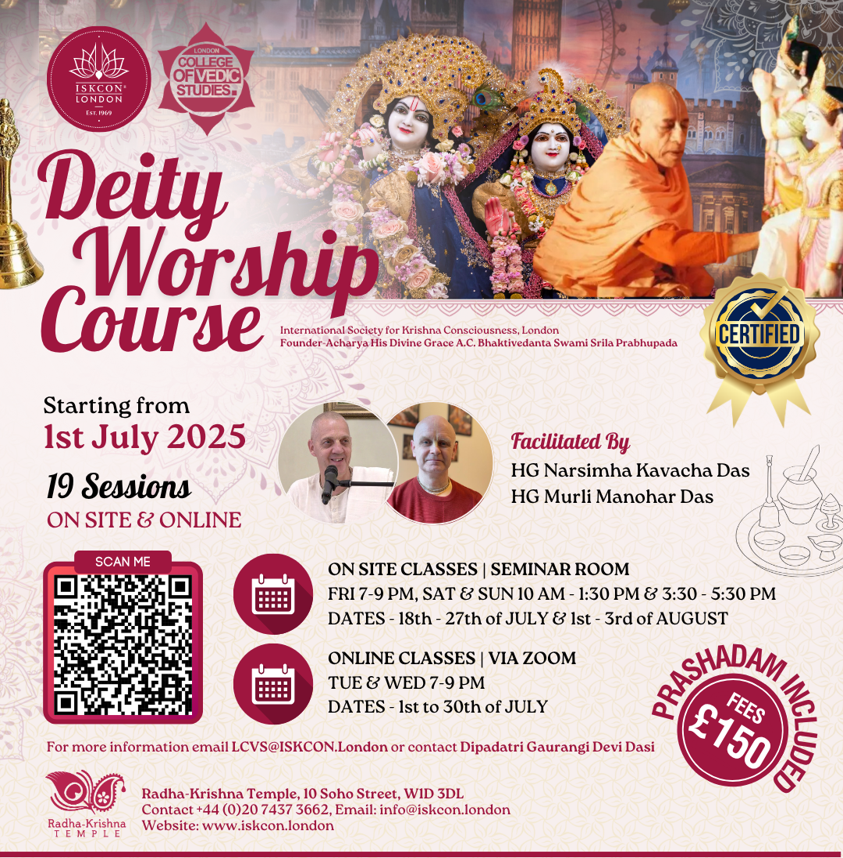 The ISKCON Deity Worship Coure (ONSITE & ONLINE)